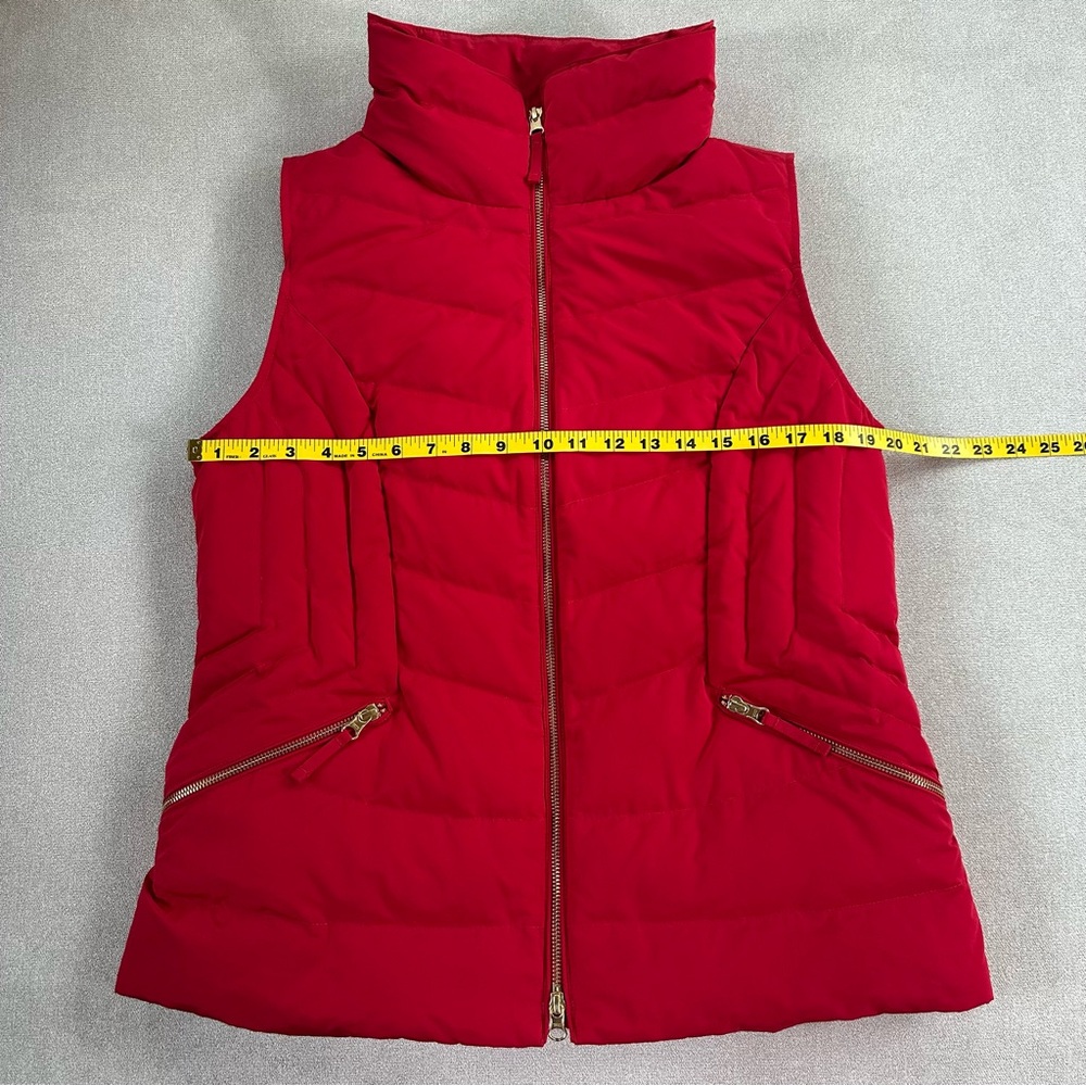 Talbots Red Quilted Puffer Vest with Gold Hardware. Large. - Picture 6 of 7